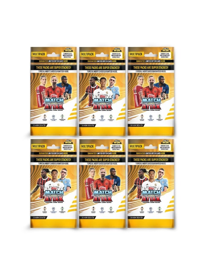 Topps UEFA Champions League Match Attax 24/25 Trading and Collectible Card Game (Multipack of 6) - Image 1